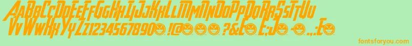 AvengeanceHeroicAvengerAt Font – Orange Fonts on Green Background
