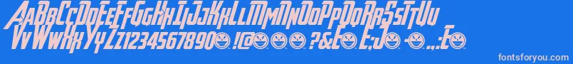 AvengeanceHeroicAvengerAt Font – Pink Fonts on Blue Background