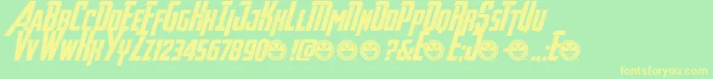 AvengeanceHeroicAvengerAt Font – Yellow Fonts on Green Background