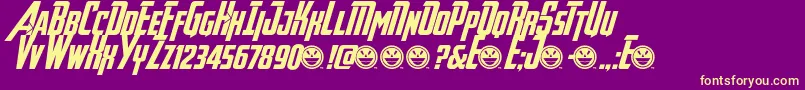 AvengeanceHeroicAvengerAt Font – Yellow Fonts on Purple Background