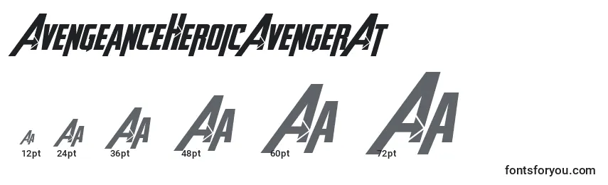 Размеры шрифта AvengeanceHeroicAvengerAt