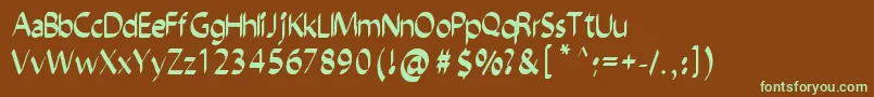 Шрифт Chiselscript – зелёные шрифты на коричневом фоне