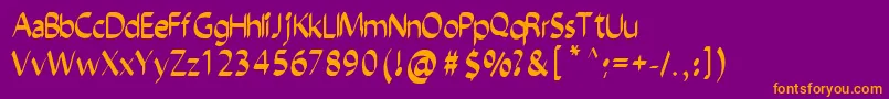 Chiselscript Font – Orange Fonts on Purple Background