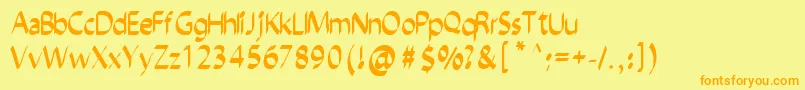 Chiselscript Font – Orange Fonts on Yellow Background