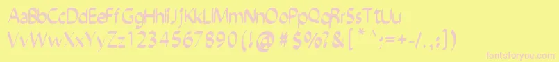 フォントChiselscript – ピンクのフォント、黄色の背景
