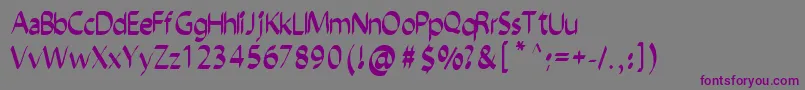 Chiselscript-fontti – violetit fontit harmaalla taustalla
