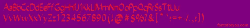 Chiselscript Font – Red Fonts on Purple Background