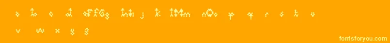 Medulla-fontti – keltaiset fontit oranssilla taustalla