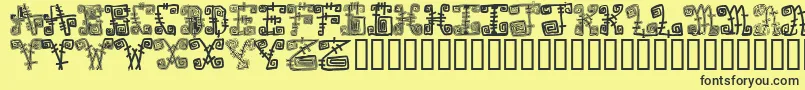 フォントSpazzzcaps – 黒い文字の黄色い背景