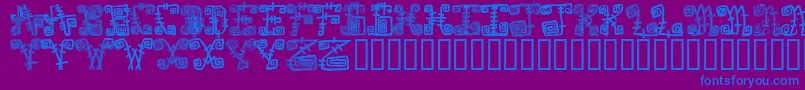 Police Spazzzcaps – polices bleues sur fond violet