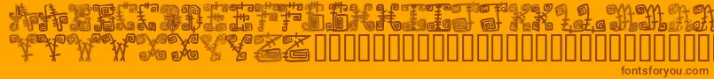 Spazzzcaps Font – Brown Fonts on Orange Background