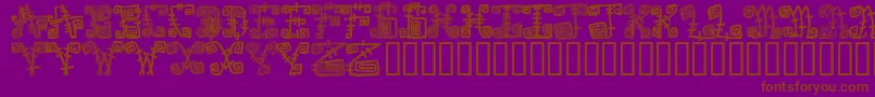 Spazzzcaps Font – Brown Fonts on Purple Background