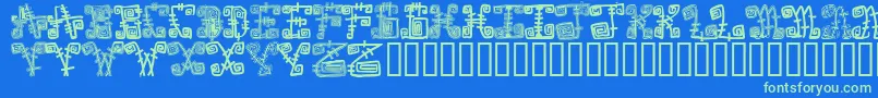 fuente Spazzzcaps – Fuentes Verdes Sobre Fondo Azul