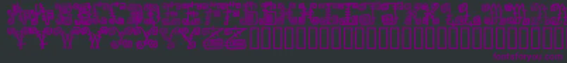 Spazzzcaps-Schriftart – Violette Schriften auf schwarzem Hintergrund