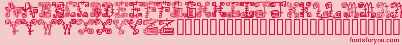 Spazzzcaps-Schriftart – Rote Schriften auf rosa Hintergrund