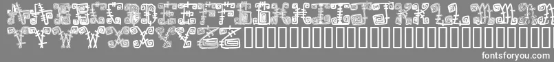Spazzzcaps-Schriftart – Weiße Schriften auf grauem Hintergrund