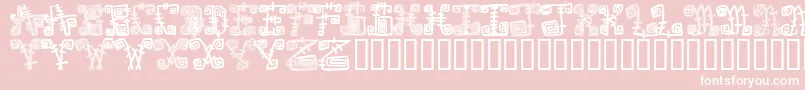 Spazzzcaps-Schriftart – Weiße Schriften auf rosa Hintergrund