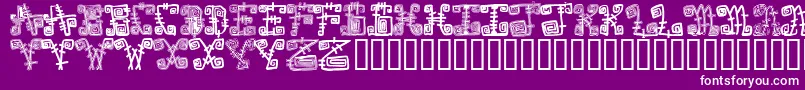 Spazzzcaps-Schriftart – Weiße Schriften auf violettem Hintergrund