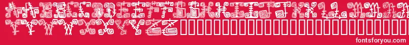 Fonte Spazzzcaps – fontes brancas em um fundo vermelho