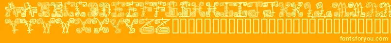 フォントSpazzzcaps – オレンジの背景に黄色の文字