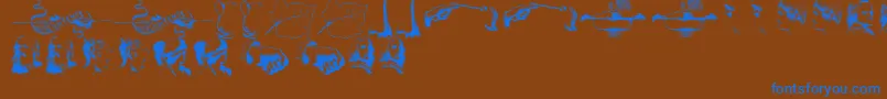 IllustrationsTfb Font – Blue Fonts on Brown Background