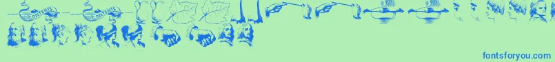 Police IllustrationsTfb – polices bleues sur fond vert