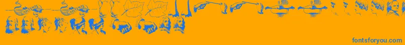 IllustrationsTfb-fontti – siniset fontit oranssilla taustalla