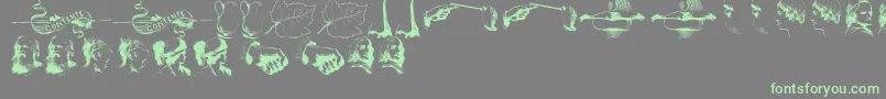IllustrationsTfb Font – Green Fonts on Gray Background