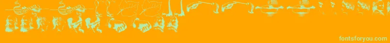 IllustrationsTfb Font – Green Fonts on Orange Background