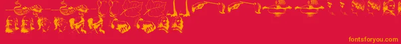 IllustrationsTfb Font – Orange Fonts on Red Background