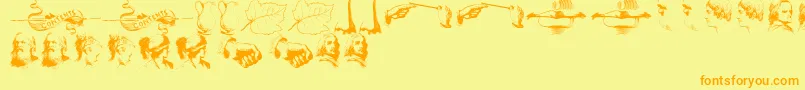 IllustrationsTfb Font – Orange Fonts on Yellow Background