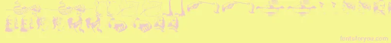 Czcionka IllustrationsTfb – różowe czcionki na żółtym tle