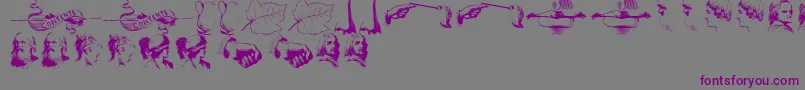 Czcionka IllustrationsTfb – fioletowe czcionki na szarym tle