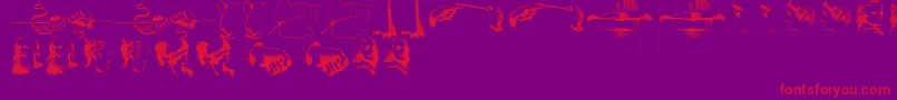 IllustrationsTfb-Schriftart – Rote Schriften auf violettem Hintergrund
