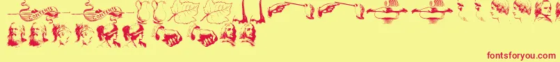 IllustrationsTfb Font – Red Fonts on Yellow Background