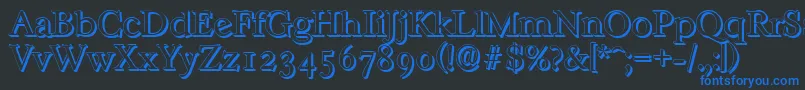 CasablancashadowLightRegular-Schriftart – Blaue Schriften auf schwarzem Hintergrund