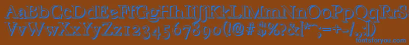 CasablancashadowLightRegular-Schriftart – Blaue Schriften auf braunem Hintergrund