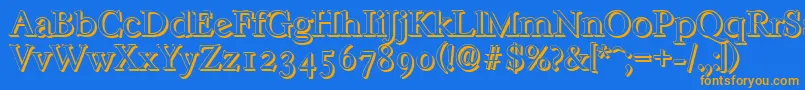 CasablancashadowLightRegular Font – Orange Fonts on Blue Background