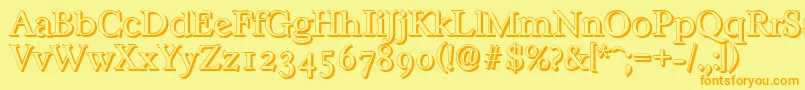 CasablancashadowLightRegular Font – Orange Fonts on Yellow Background