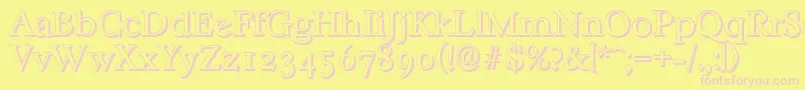 CasablancashadowLightRegular Font – Pink Fonts on Yellow Background