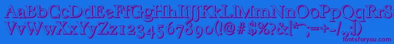 CasablancashadowLightRegular Font – Purple Fonts on Blue Background