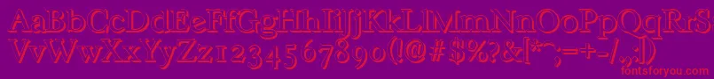 CasablancashadowLightRegular Font – Red Fonts on Purple Background