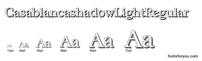 CasablancashadowLightRegular Font Sizes