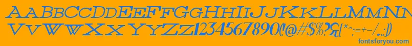 ThinItalic Font – Blue Fonts on Orange Background