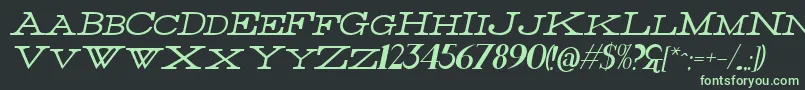 ThinItalic Font – Green Fonts on Black Background