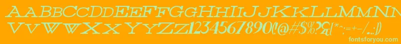 ThinItalic Font – Green Fonts on Orange Background