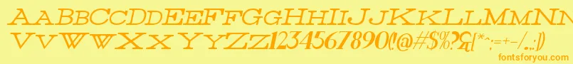 ThinItalic Font – Orange Fonts on Yellow Background