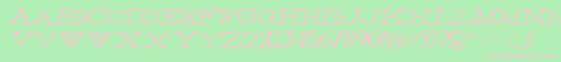 ThinItalic Font – Pink Fonts on Green Background