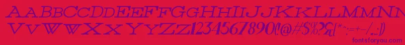 Подробнее о шрифте ThinItalic Шрифт ThinItalic – фиолетовые шрифты на красном фоне
