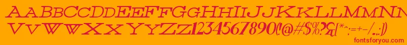 ThinItalic Font – Red Fonts on Orange Background